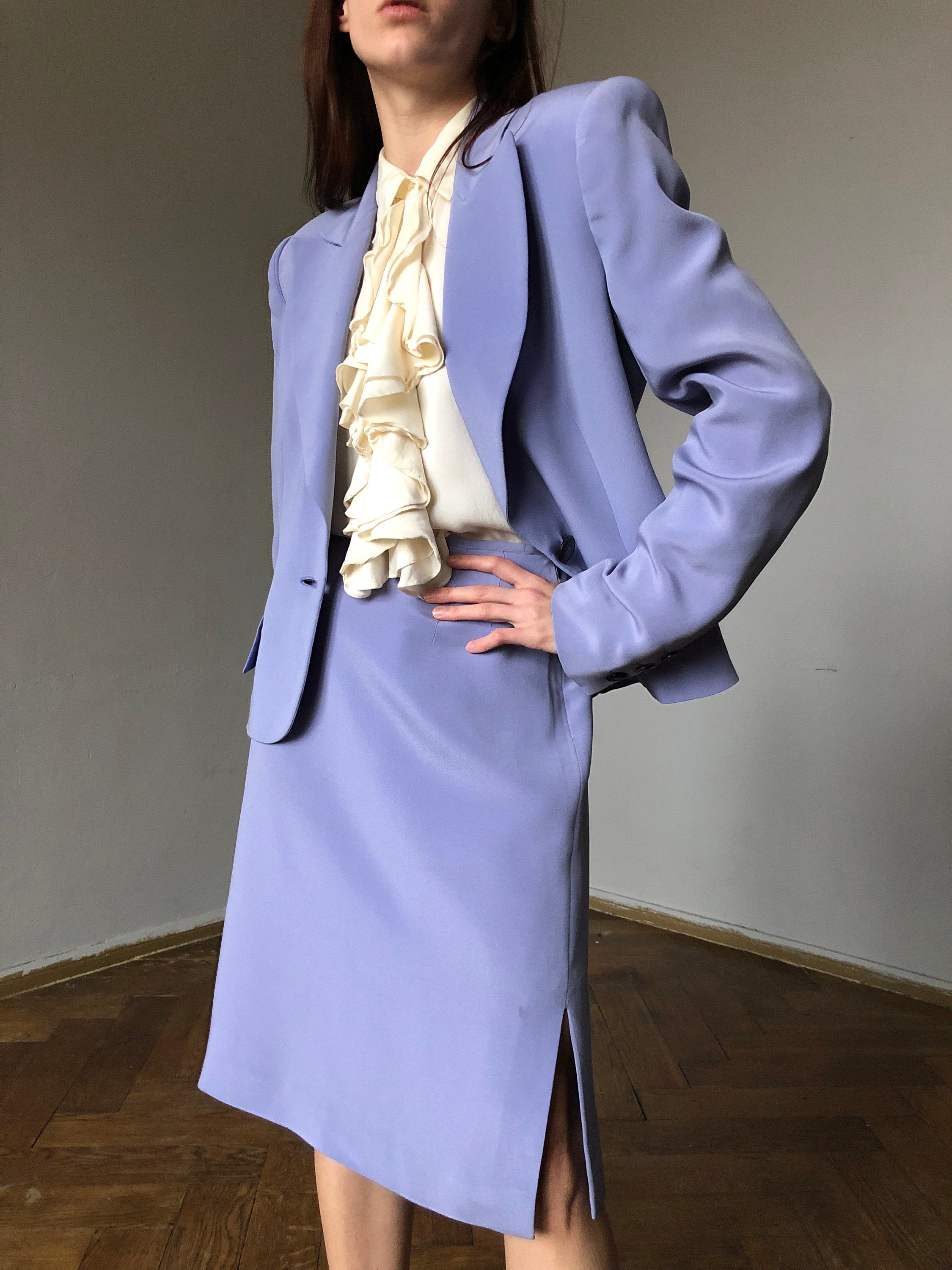 Vuitton silk ニットスカートXS purple 未使用 Vuitton silk ニットスカートXS purple 未使用 Vuitton silk
