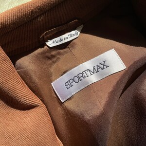 vintage SPORTMAX blazer, brown corduroy velvet blazer with zip up and pointy collar XS S image 10