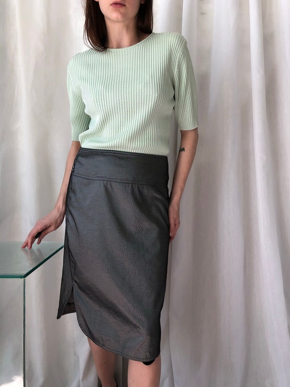 90s Gianfranco Ferre silver skirt | Rare designer