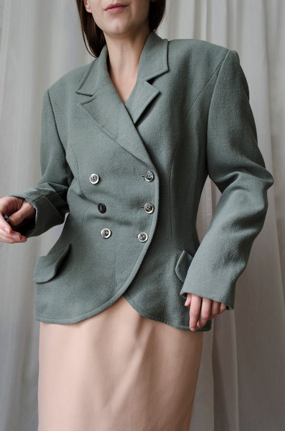 80s vintage green blazer | Retro statement blazer,