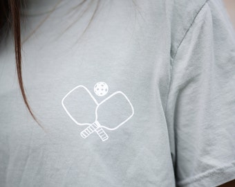 Pickleball Premium Comfort Color T-Shirt White Logo Unisex