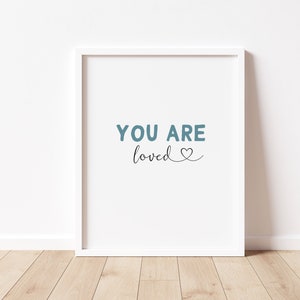 YOU ARE LOVED Modern Print  -  Children's wall art, Bedroom, Playroom | Nursery decor, Prints for Office, Teenager Bedroom Print