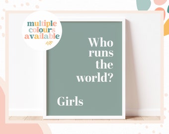 Girls Room Wall Art – Inspirational Quote Print (Multiple Colors)