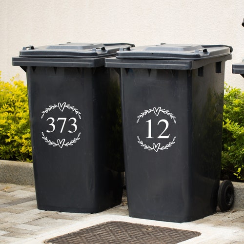 Bin Number Stickers Wheelie Bin Stickers Wheely Bin Decal Etsy UK