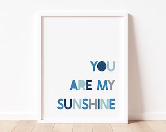 You Are My Sunshine Print | Modern Nursery Wall Art