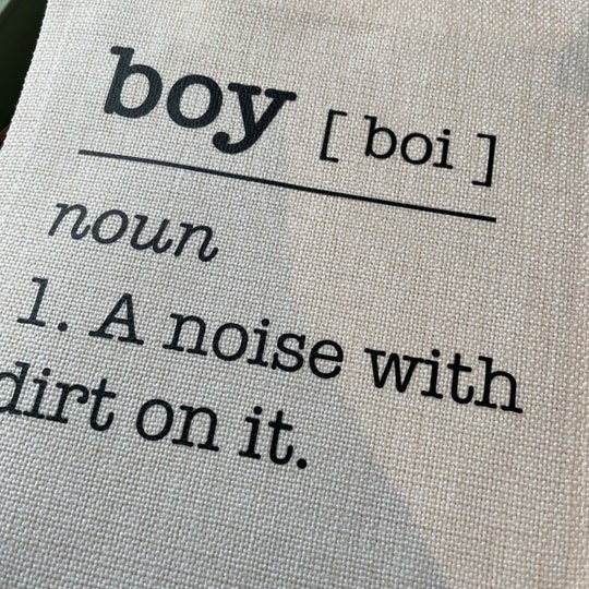 BOY DEFINITION Linen Hanging Pennant