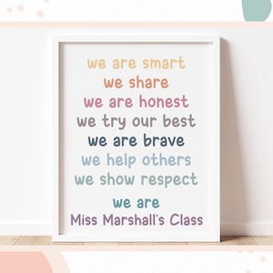 TEACHER&#39;S CLASS AFFIRMATION Print  -  Classroom Wall Art, Gift for Teacher/Teaching Staff, End of Term Present