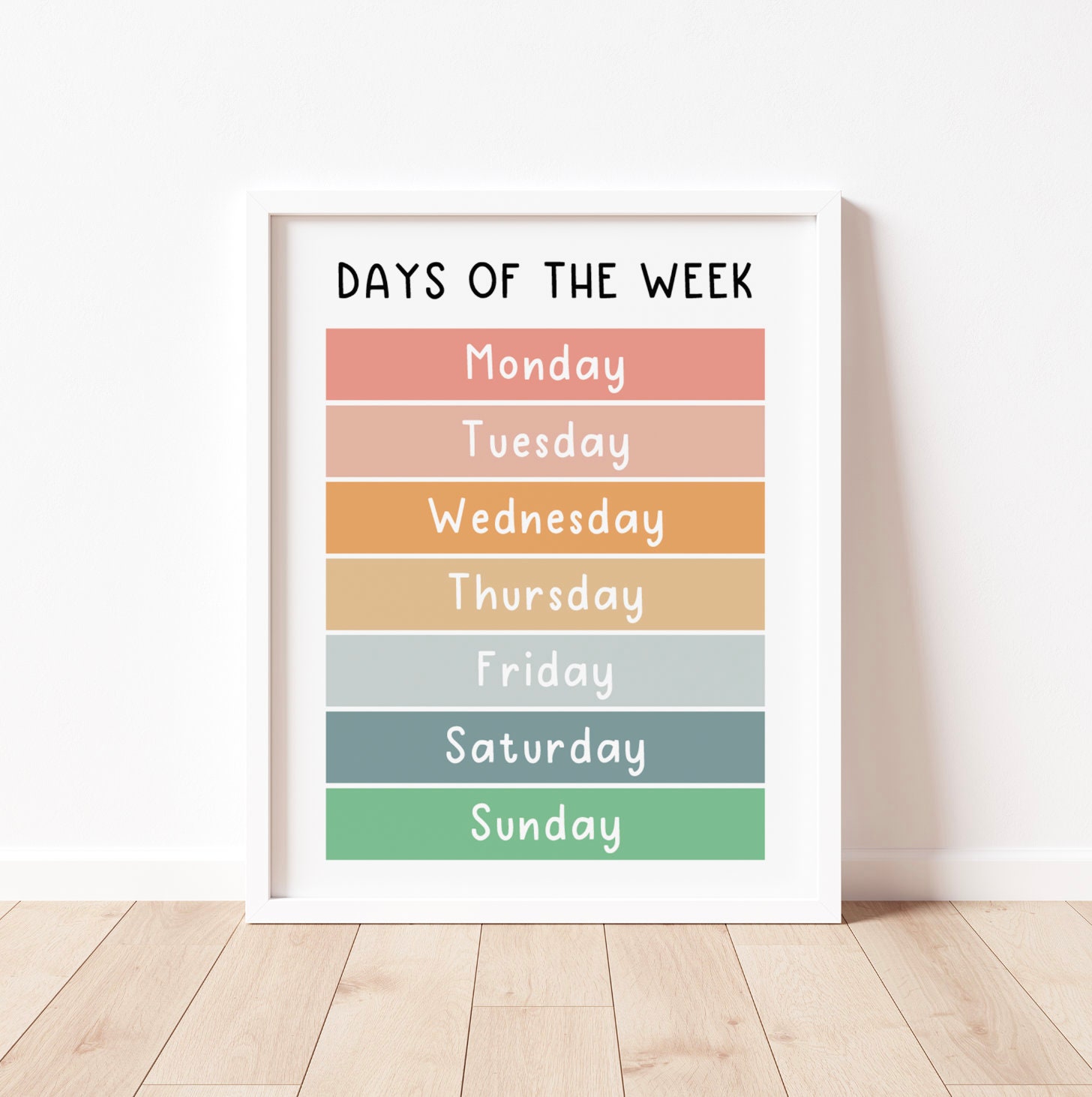 Days of the Week Educational Print – Nursery, Playroom Wall Art - Etsy