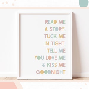 LISEZ-MOI UNE HISTOIRE, rentrez-moi bien - Art mural enfant, chambre à coucher, salle de jeux | Décoration de chambre d'enfant, impression d'adolescent