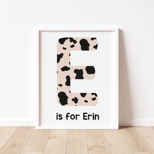 ANIMAL PRINT INITIAL Modern Print -  Nursery wall art, Bedroom, Playroom decor, nursery decor, prints for nursery, animal print, baby gift