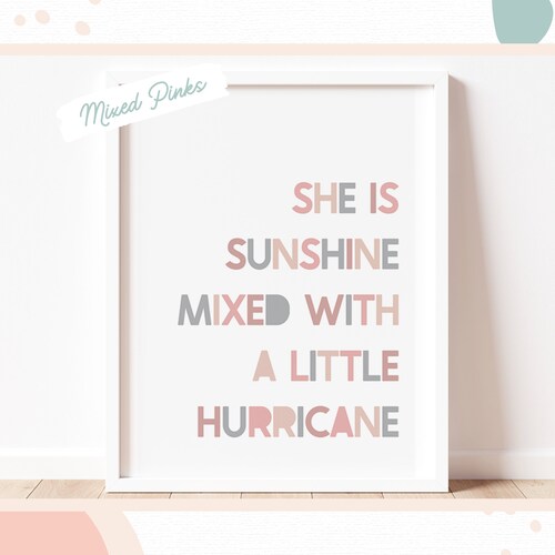 Sunshine Hurricane Quote Print – Children's Wall Art