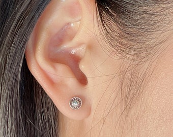 Small round ear studs | Silver earrings | Piercing ear stud | Cartilage studs | Minimalist studs | Affordable gifts | EAST