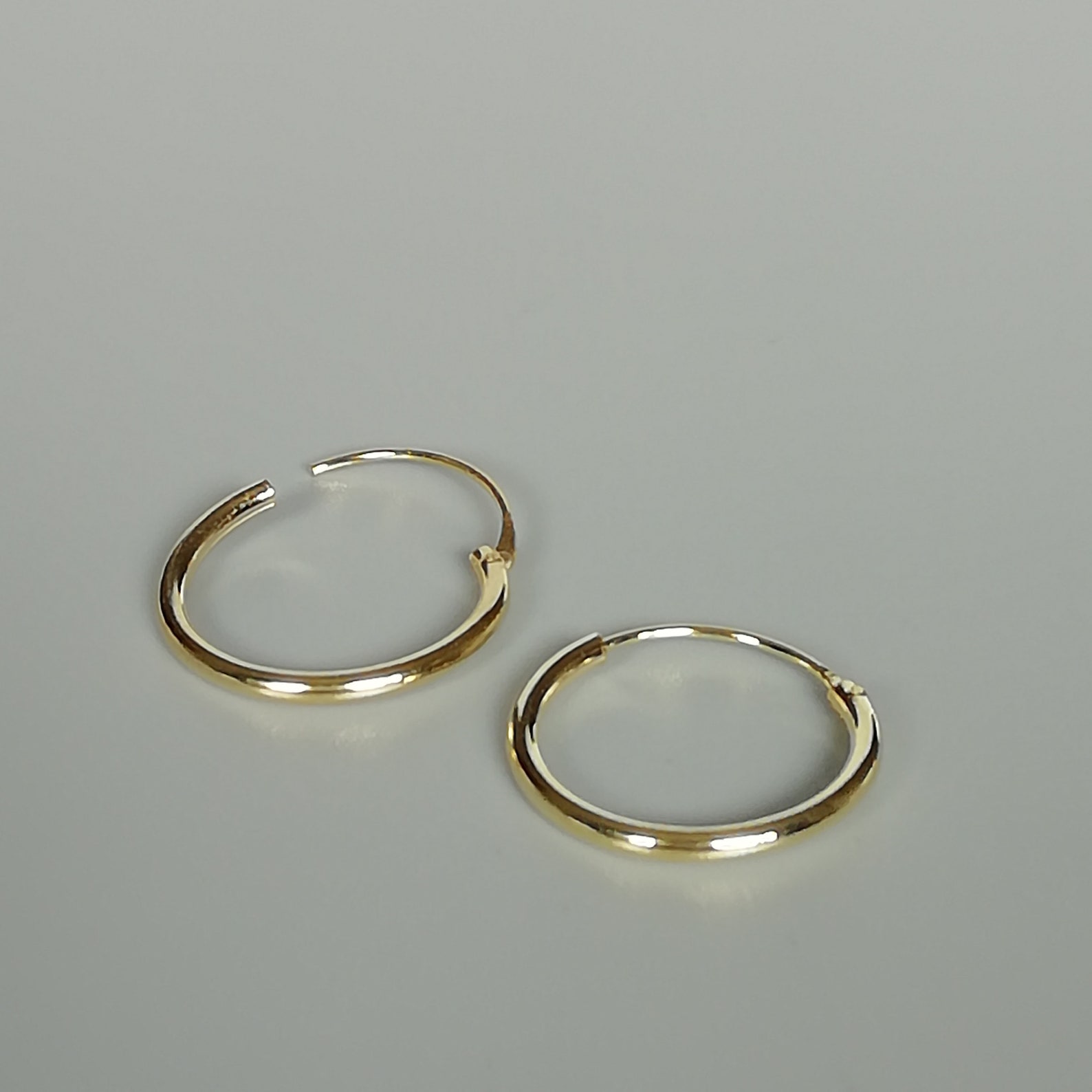 Gold hoop earrings 16mm gold dipped hoops Endless ear Etsy