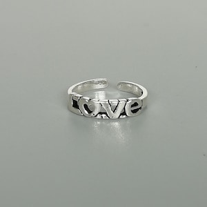 Liebe Zehenring | Sterling Silber Zehenband | Zehenband | Freie Größe Zehenring | Boho Schmuck | Minimalistischer Körperschmuck | TKL