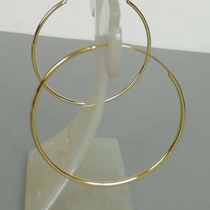 Large gold hoop earrings | Gold hoops | 45 mm gold plated hoops | Endless ear hoops | Silver jewelry | Wedding hoops | E674