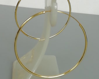 Large gold hoop earrings | Gold hoops | 45 mm gold plated hoops | Endless ear hoops | Silver jewelry | Wedding hoops | ERIA