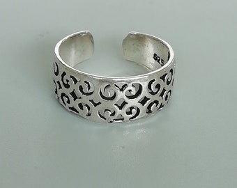 Filigree sterling silver toe band | Egyptian toe ring | Boho toe ring | Body jewelry | Foot jewelry | Toe accessory | TFL