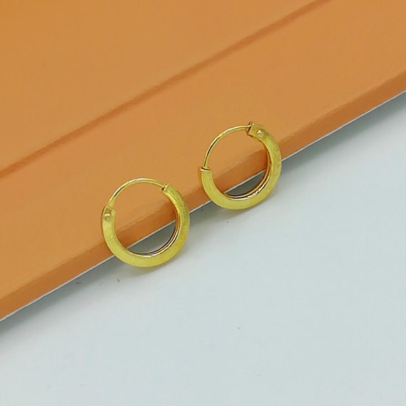 10mm huggie hoops Gold hoop earrings Small hoops Girls | Etsy