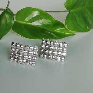 Sterling silver rectangle studs | Silver cube earrings | Geometrical earrings | Silver jewelry | Silver ear studs | Simple ear studs | E1089