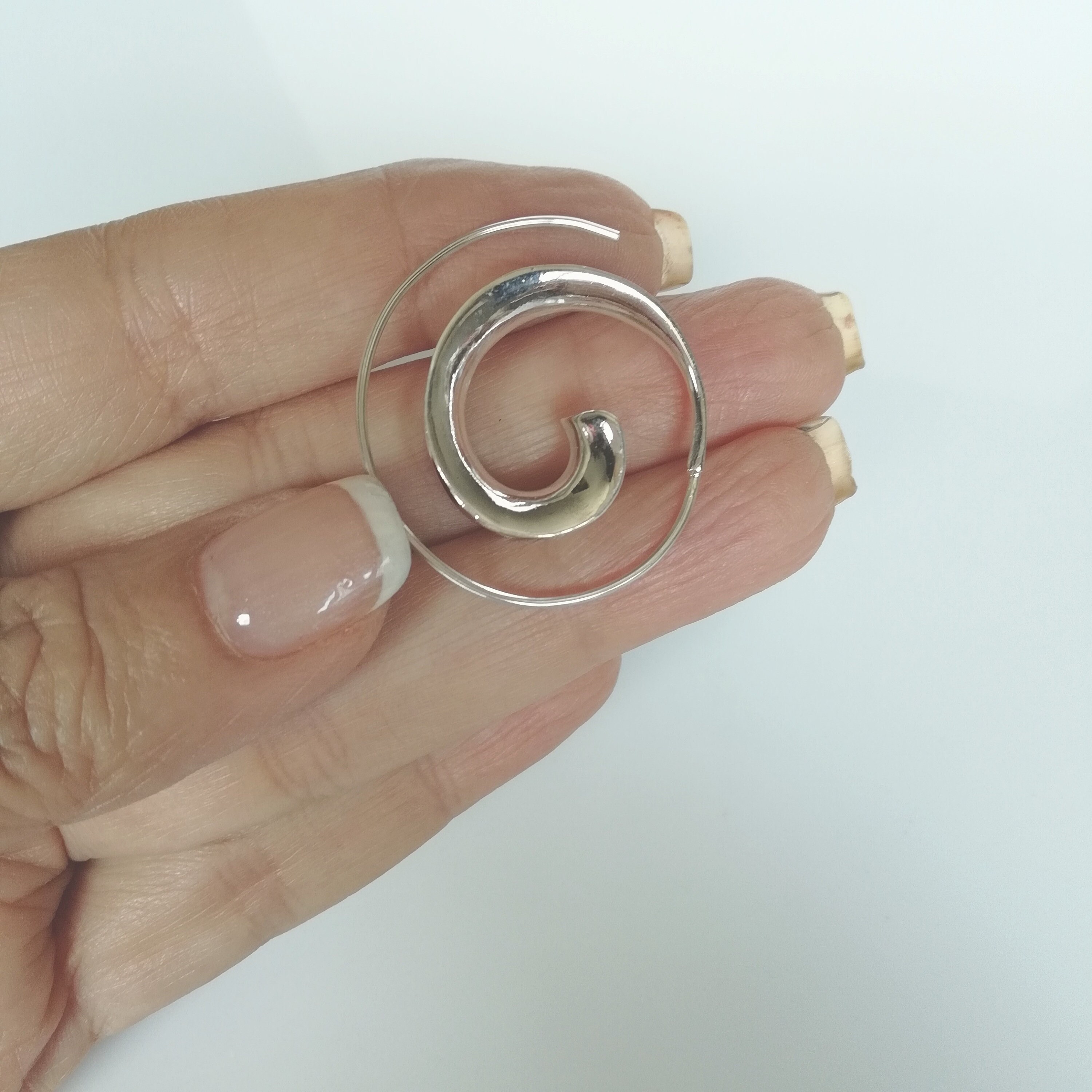 Spiral Twisted Silver Hoop Earrings | Oliver Bonas