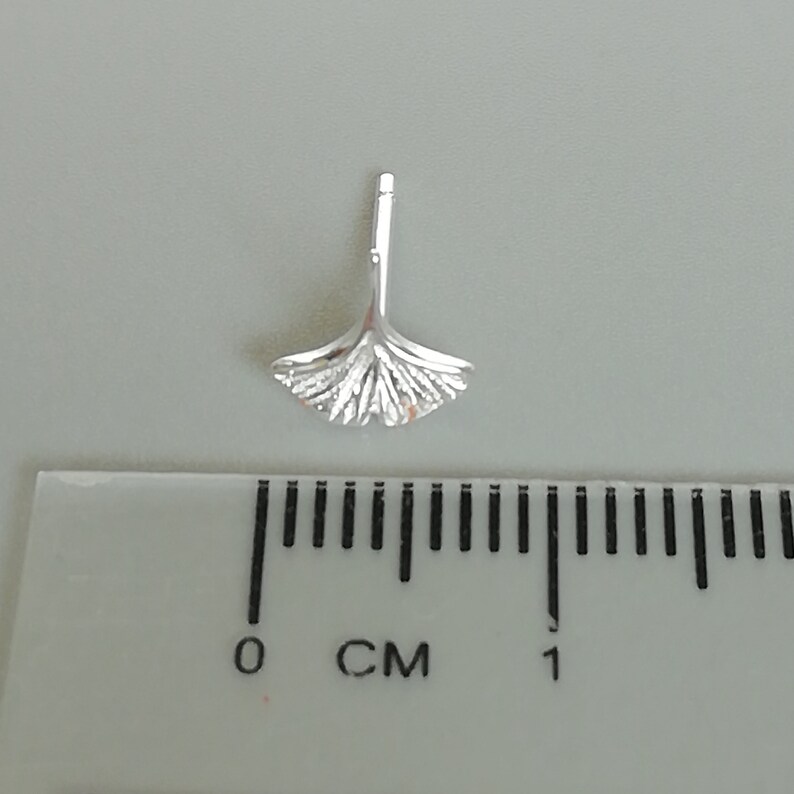 Silver Ginkgo Biloba Ear Studs Delicate Ear Stud Cartilage Etsy