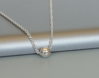 Silver bead necklace  | Sterling silver neck chain | Dainty necklace  | Ball necklace | Minimalist jewelry | Casual necklace | NSS
