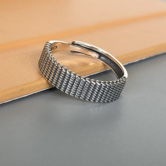 Anello A Fascia In Argento Effetto Lucido - Gioielli - Anelli - Di - Foto 4