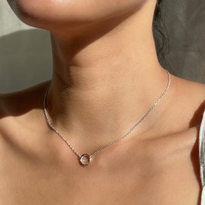 12mm circle charm necklace | Sterling silver necklace | Circle of life necklace | Simple necklace | Minimalist jewelry | Gift necklace | NSA