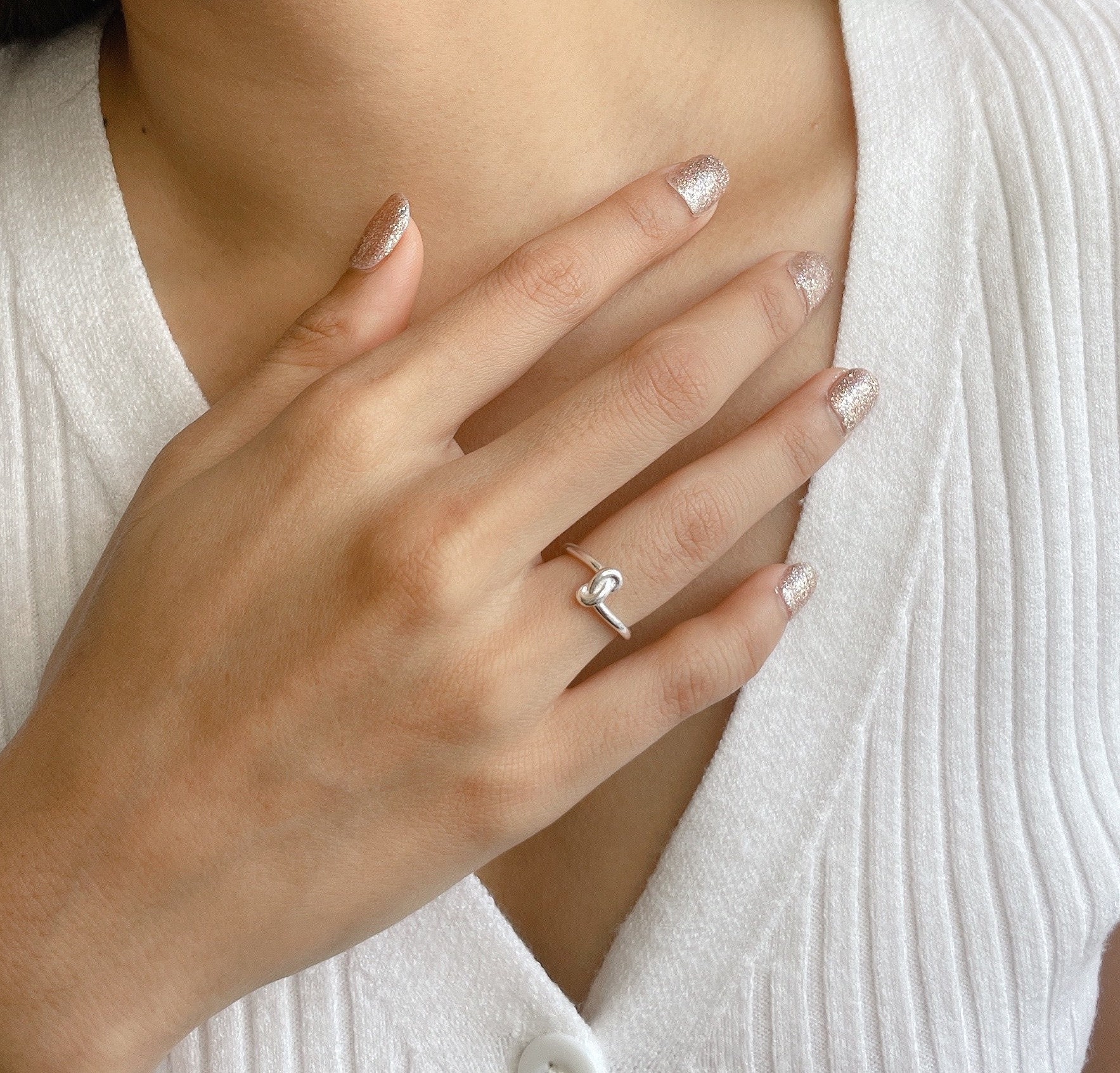 Sterlingzilveren ring knoopring | Ring met open einde | Stapelbare ringen | Cadeauring | Minimalistische sieraden | 925 zilveren sieraden | | RSA