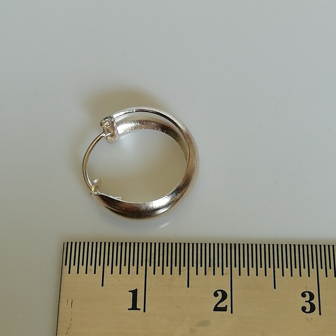 14 mm silver hoops Band hoops Silver jewelry Minimalist Etsy