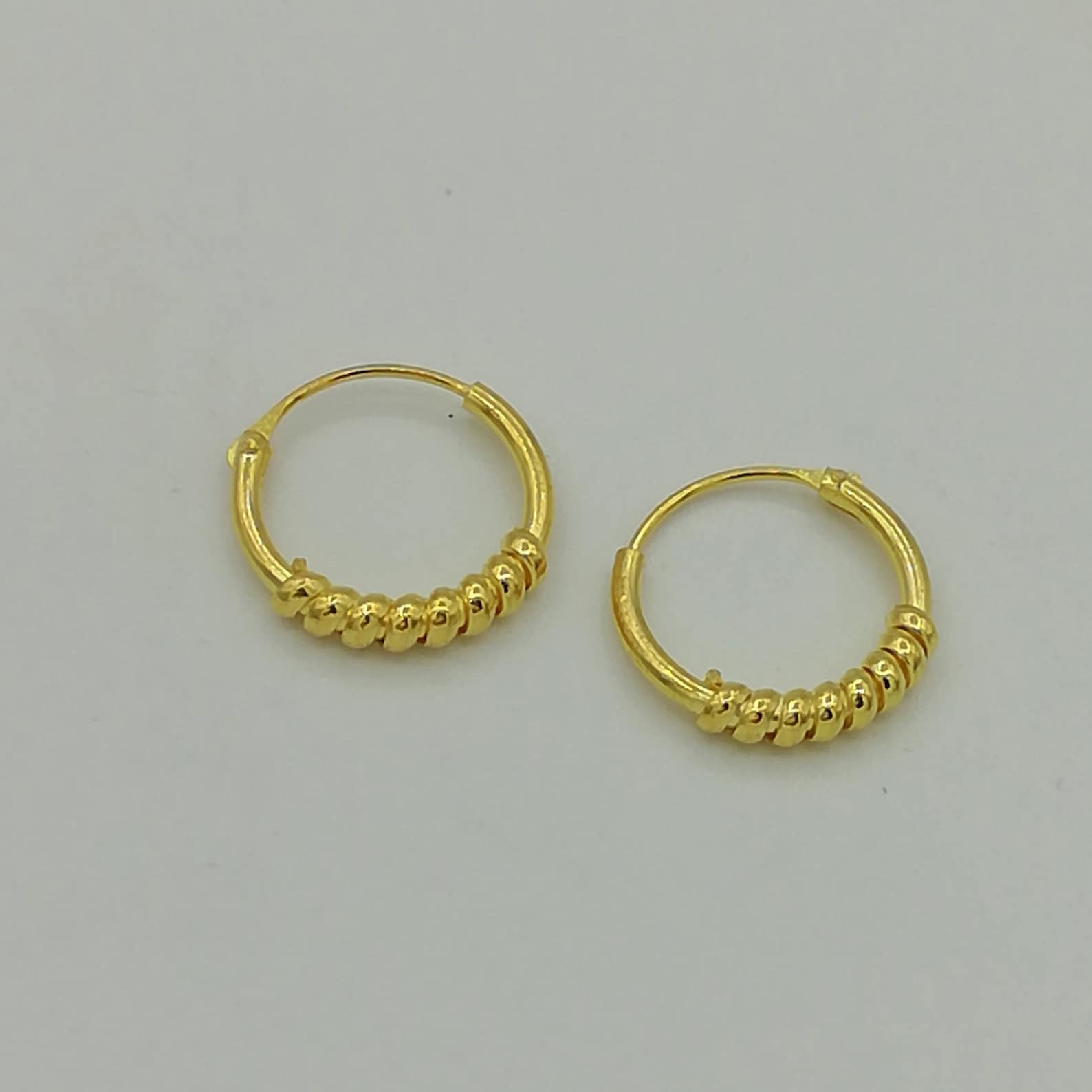 Small Gold Hoops 12 Mm Hoops Bali Gold Ear Hoops Silver Etsy