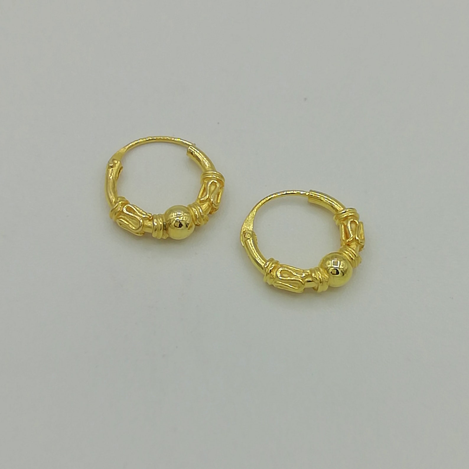 10 Mm Bali Hoops Small Gold Hoops Gold Ear Hoops Silver Etsy