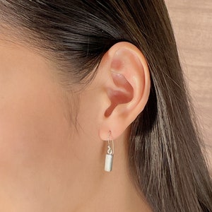 Silver bar ear danglers | Rectangle earrings | Sterling silver earrings | Silver Accessories | Gifts for her | E556