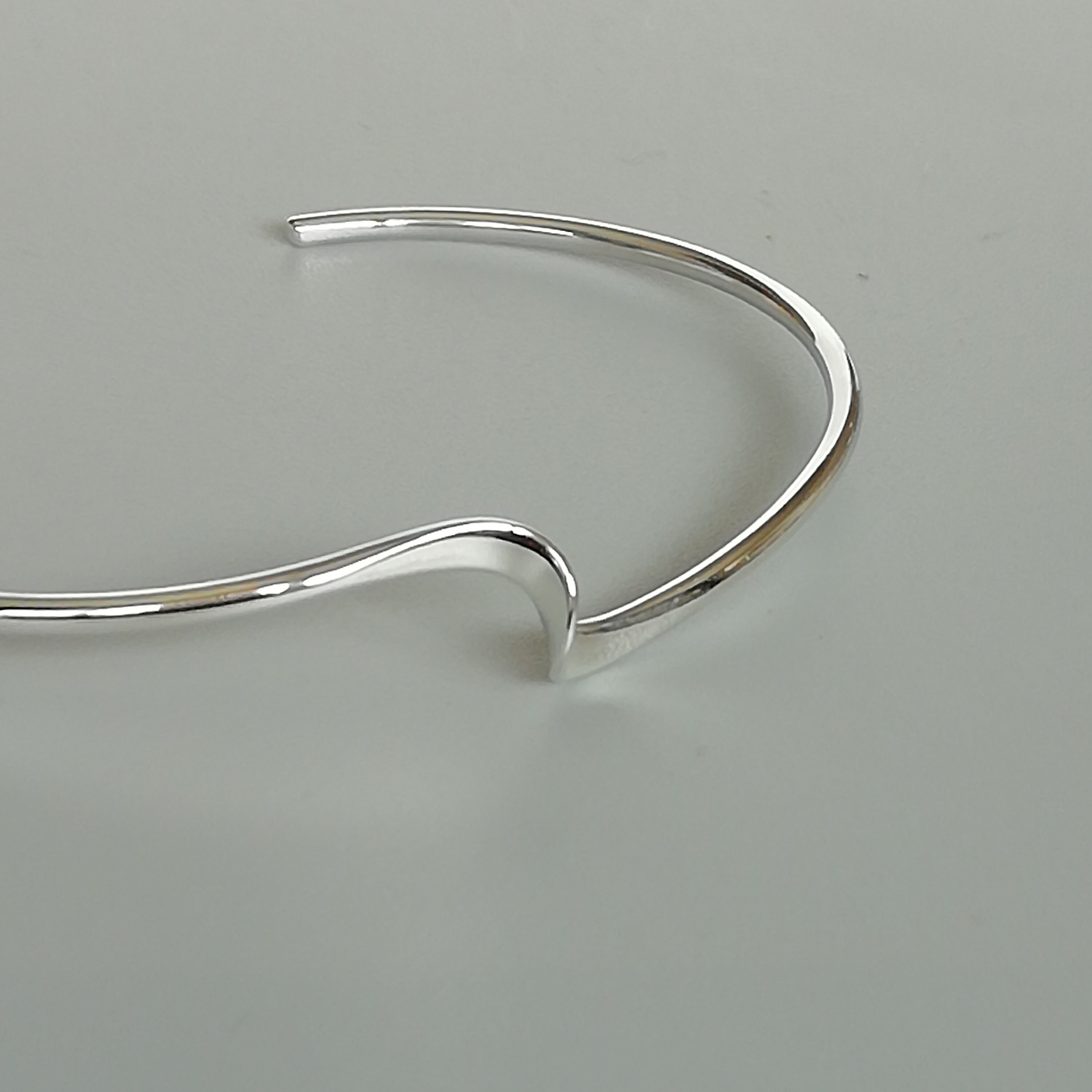 Waves Wrist Bangle | Sterling Silver Bangle | Open Ended Bangle
