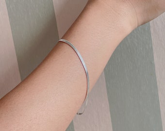 Flat chain bracelet | Sterling silver minimalist bracelet | Wrist jewelry | Simple chain bracelet | Sterling silver bracelet | BLA