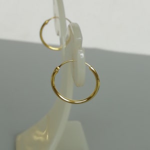 Gold hoop earrings 18 mm gold plated hoops Gold hoops Endless ear hoops Silver jewelry Minimalist jewelry ERIL image 8