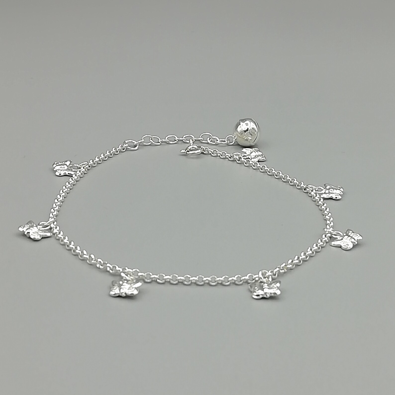 Sterling Silver Butterfly Charm Anklet Charm Anklet Silver Etsy