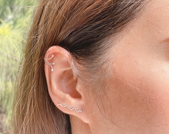 Zig zag silver ear climber | Zigzag ear creeper | 925 silver climber | Minimalist jewelry | Ear climber | Bohemian gift | EITL