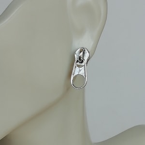 Zipper head ear studs | Sterling silver drop earrings |  Funky ear studs | Bohemian jewelry | Ear studs | Unique gift earrings | E1066
