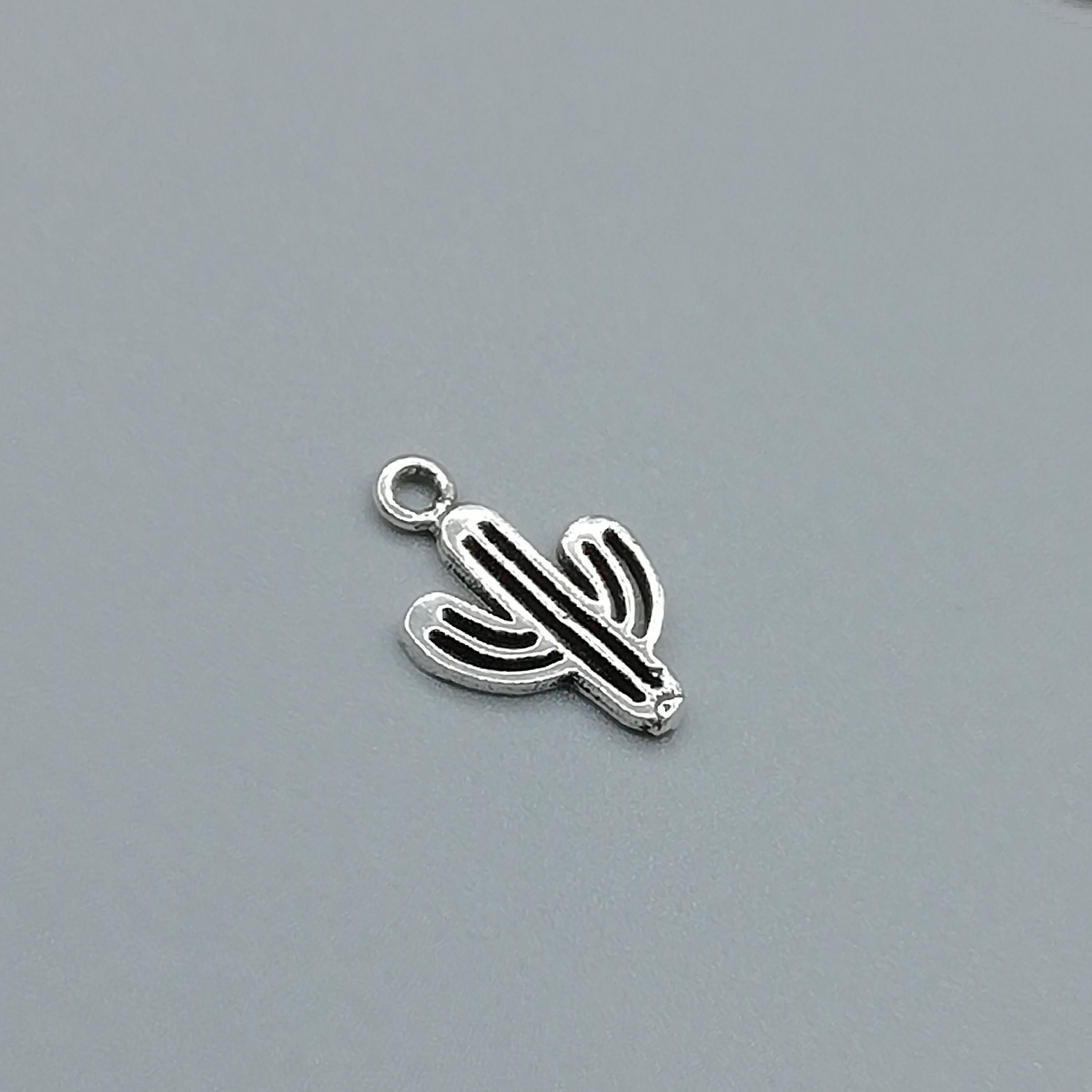 Set di orecchini a bottone in argento sterling con cactus e cerchio - Italia