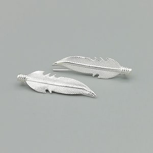 Feather ear climber | Silver ear creeper | 925 silver climber | Bohemian jewelry | Feather jewelry |  Ear climber | E99
