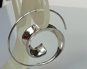 Zilveren spiraalringen | Zilveren oorringen | Zilveren sieraden | Dramatische hoepels | Zilveren accessoires | Draadringen | Zilveren oorringen | E530