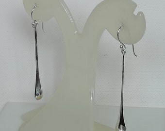 Long tear drop drop earrings | Sterling silver ear danglers | Long earrings  | Silver jewelry | Silver Gift earrings | EACA