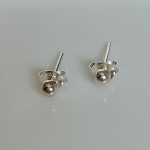 Sterling silver ball studs | 5mm dot earrings | Little girl studs | Silver bead studs |  Silver earrings | Silver jewelry  | E88