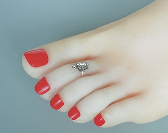 Turtle toe ring | Toe ring | Sterling silver toe ring | Turtle toe band | Midi toe ring | Boho foot band | Minimalist toe ring | TIN