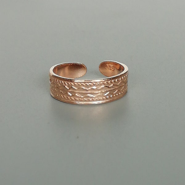 Bague d'orteil indienne en or rose | Bague d’orteil en argent sterling | Bijoux de pieds | Bague d’orteil minimaliste | Bijoux de corps en argent | Bande d'orteil en or rose | TRA