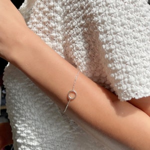 Silver circle of life  bracelet | Circle charm bracelet | Boho bracelet | Wrist jewelry | Sterling silver bracelet | Simple bracelet | BAA