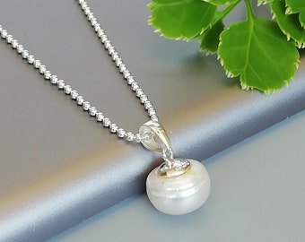 Collier de charme de perles | Collier en argent sterling | Collier de perles | Collier simple | Bijoux minimalistes | Cadeau de demoiselles d’honneur NSR