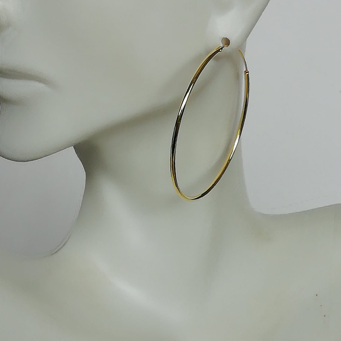Large gold hoop earrings Gold hoops 45 mm gold plated Etsy
