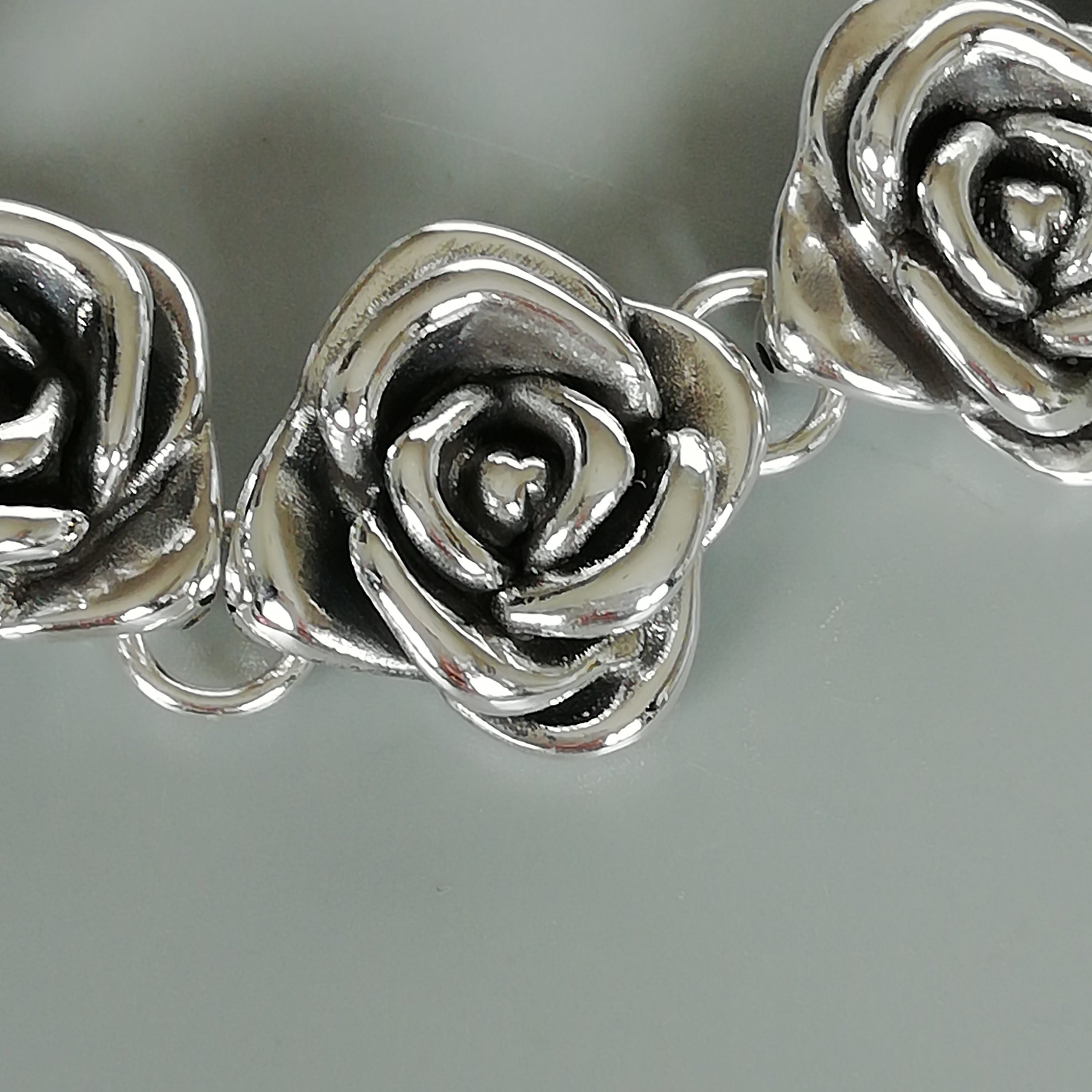 Sterling Silver Rose Bracelet | Electroformed Silver Sterling Silver Rose Bracelet | Electroformed Silver